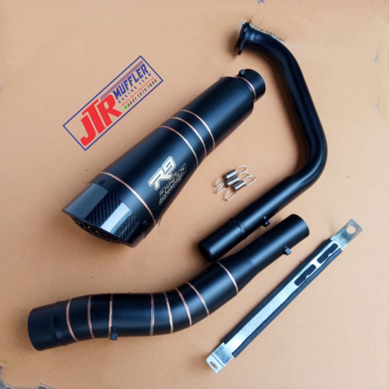 Knalpot R9 H2 BLACK DOFF yamaha XSR 155 R15 V3 V4