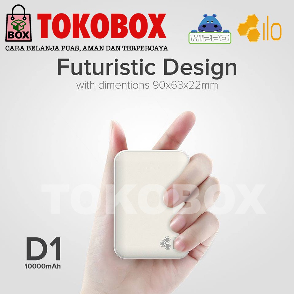 Power Bank ILO D1 10000 mAh dari Hippo Compact & Futuristic Design
