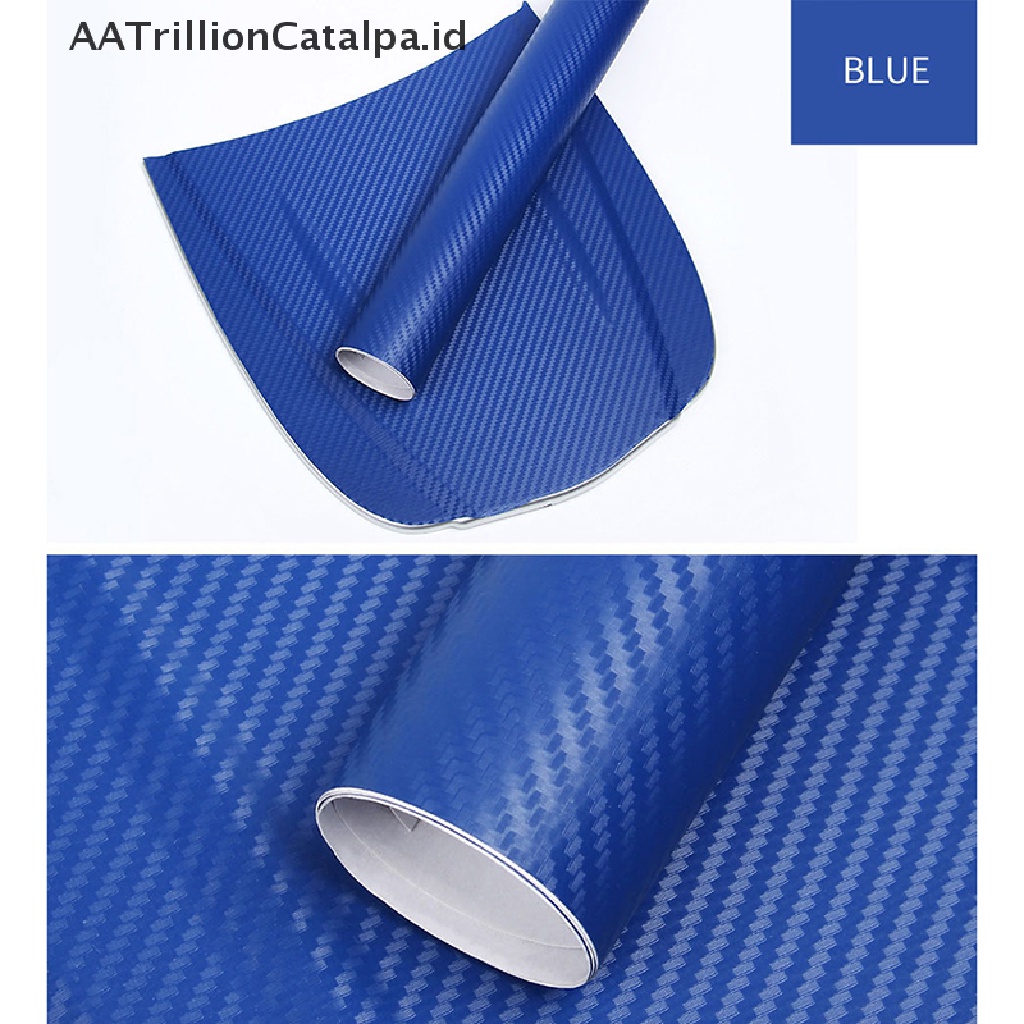 Aatrillioncatalpa Stiker Film Vinyl Carbon Fiber 3D 127x30cm Untuk Mobil