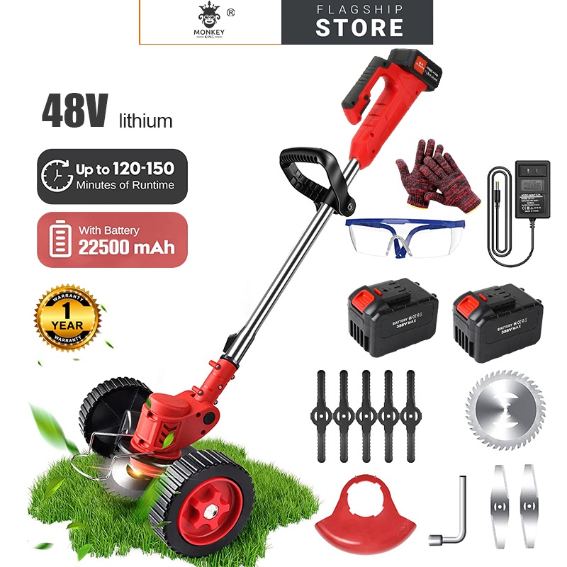 48V/36V/24V/12V Mesin Potong Rumput Baterai Alat Pemotong Rumput Elektrik Mesin Rumput Listrik Pisau