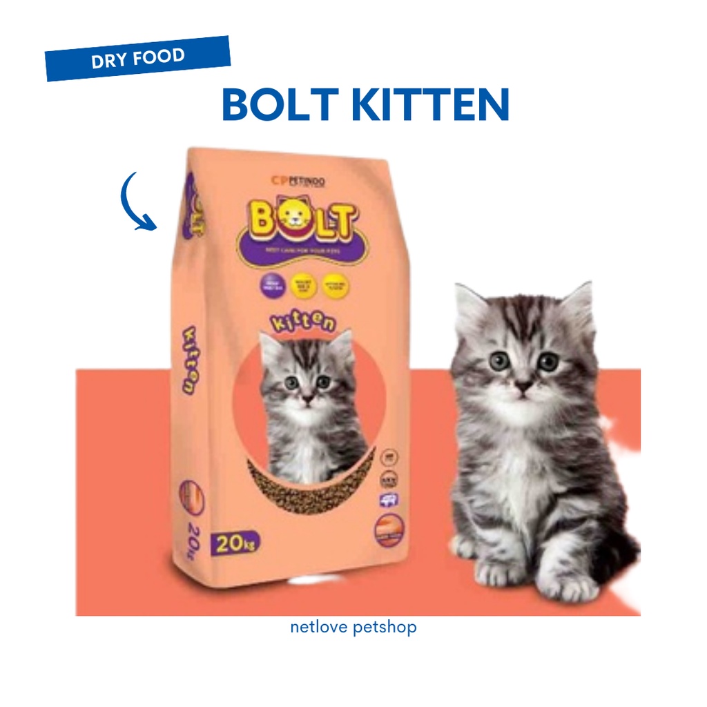 Makanan Kucing Bolt Kitten - Makanan Kitten Catfood Bolt Repack Kitten