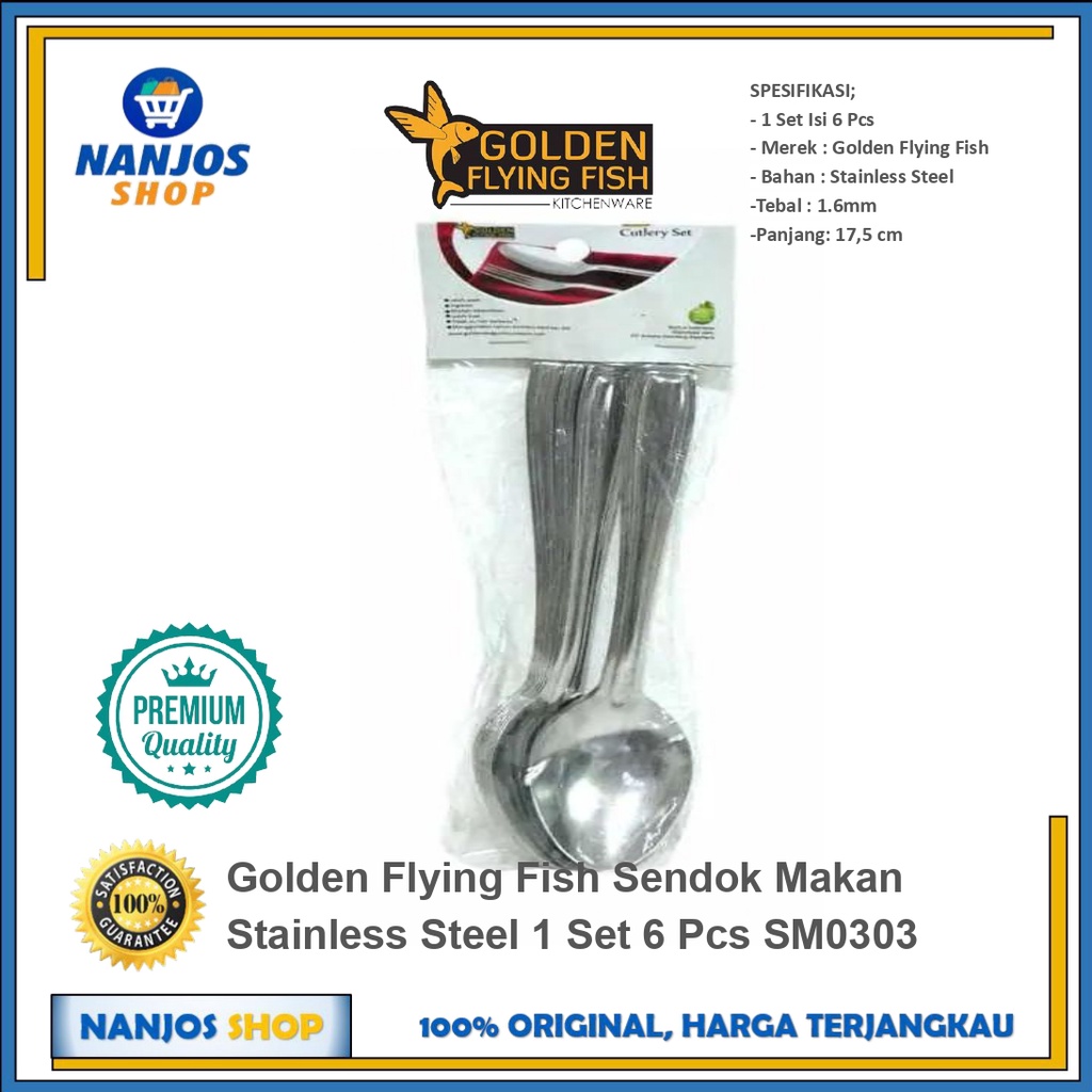 Golden Flying Fish Sendok Makan Stainless Steel 1 Set 6 Pcs SM0303