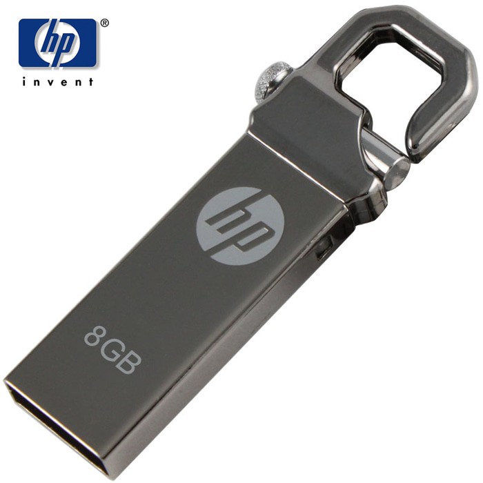 TBI Hook Flash Drive Metalic DIsk HP 8gb v250w Ori USB 2.0 Gantungan**