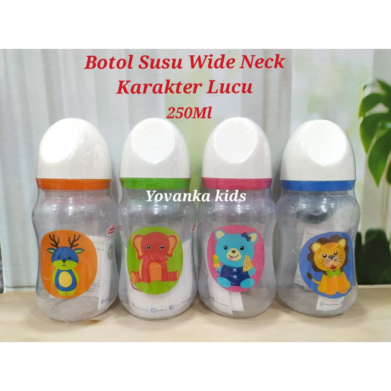 Botol Susu Wide Neck Bunny Karakter Lucu BPA Free 250 Ml/125Ml ADW 3006