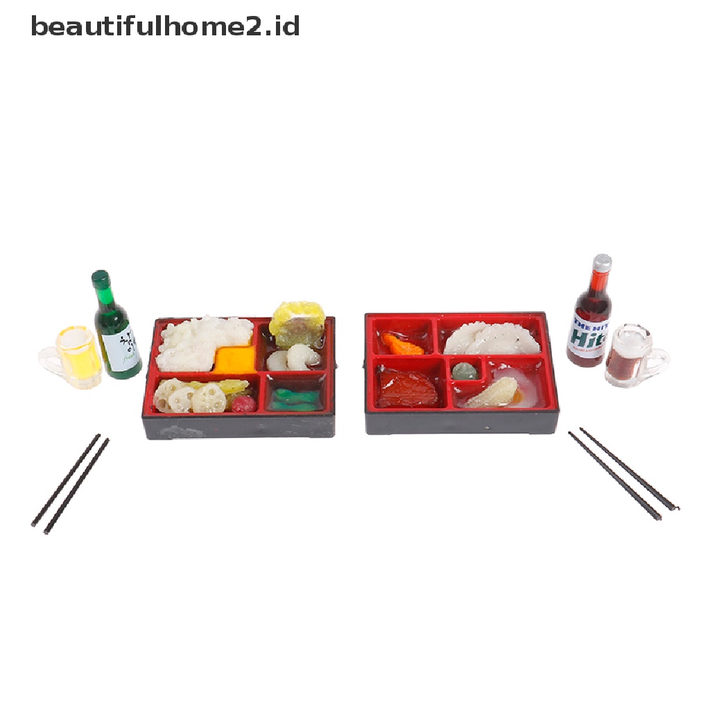 (beautifulhome2.id) Mainan Miniatur Kotak Makan fast food Gaya Jepang Untuk Aksesoris Rumah Boneka 1: 12