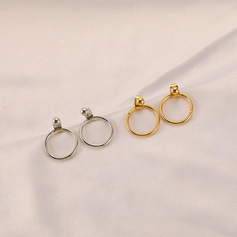 Fashion Earring Simple Gold Plated Ear Stud Back Hanging Earrings for Men Women Ladies Jewelry