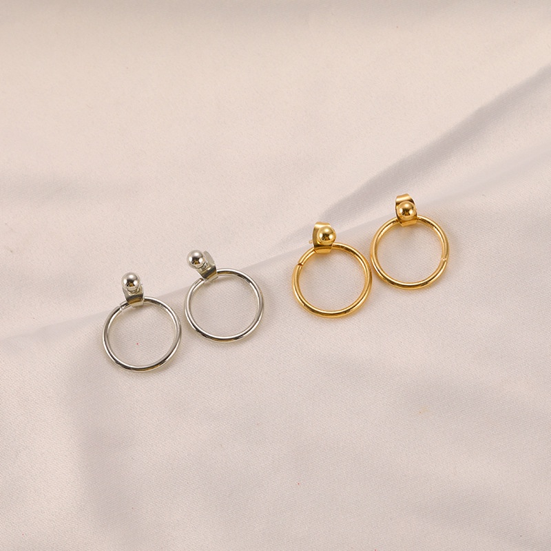 Fashion Earring Simple Gold Plated Ear Stud Back Hanging Earrings for Men Women Ladies Jewelry