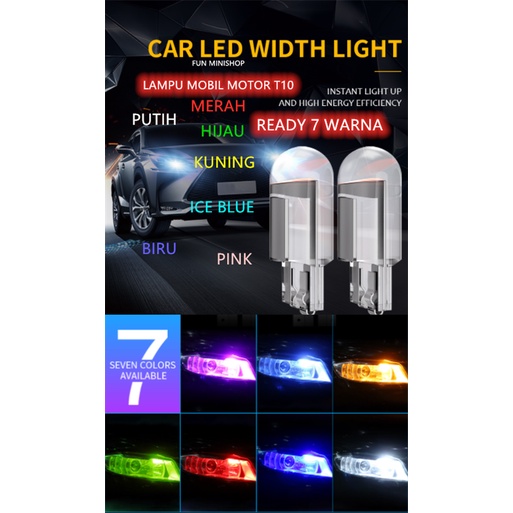 LAMPU MOTOR LED T10 RESIN FULL KACA 360 LAMPU MOBIL Lampu SENJA CANBUS Senja Sein Mundur Motor Mobil