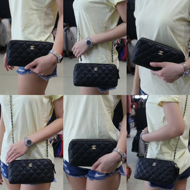 Chanel double zipper ghw(02)
