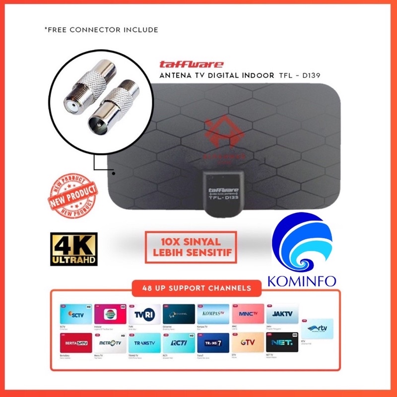 TAFFWARE ANTENA TV DIGITAL DVB-T2 SINYAL SENSITIF