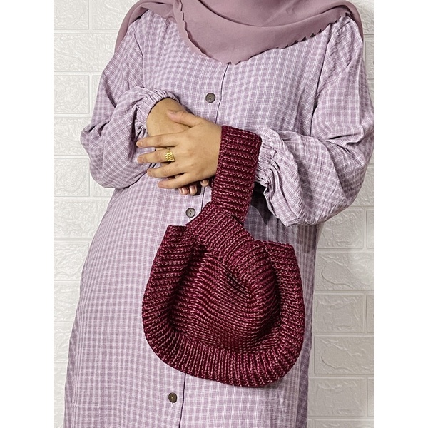 TAS PESTA HANDBAG TOTEBAG TAS RAJUT WANITA CROCHET KNOT BAG