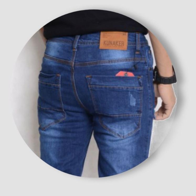 Tren Kekinian.. Celana panjang jeans jins pria pensil sobek ripped softjeans premium terlaris