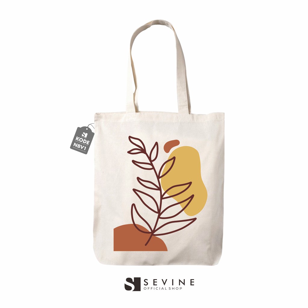 Sevine Tas Totebag Artsy Nordic Tote Bag Resleting Laptop Fashion Wanita Desain Artsy- NBV