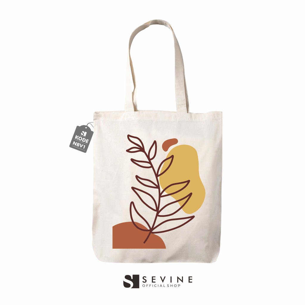 Sevine Tas Totebag Artsy Nordic Tote Bag Resleting Laptop Fashion Wanita Desain Artsy- NBV