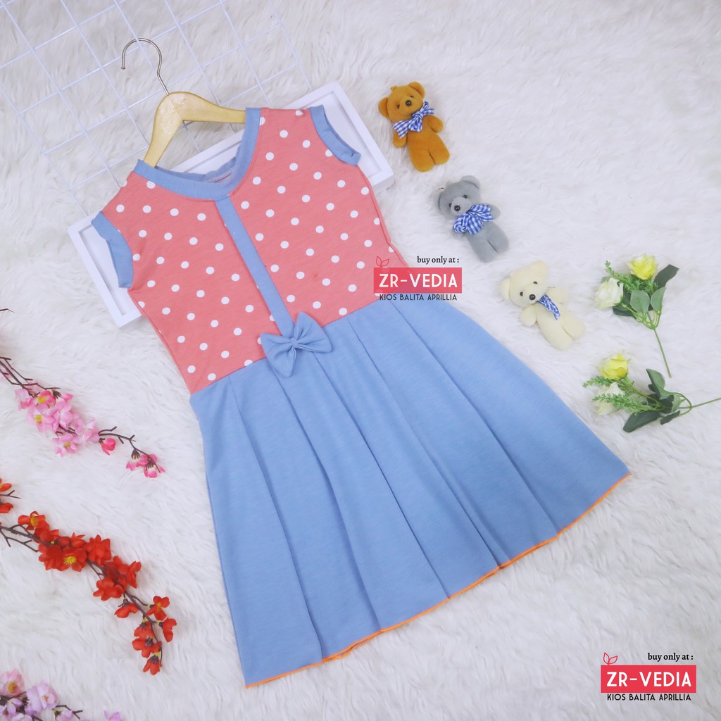 Dress Sinta uk 5-6 tahun / Dres Anak Perempuan Cewek Baju Motif Murah Casual Pesta Yukensi Adem