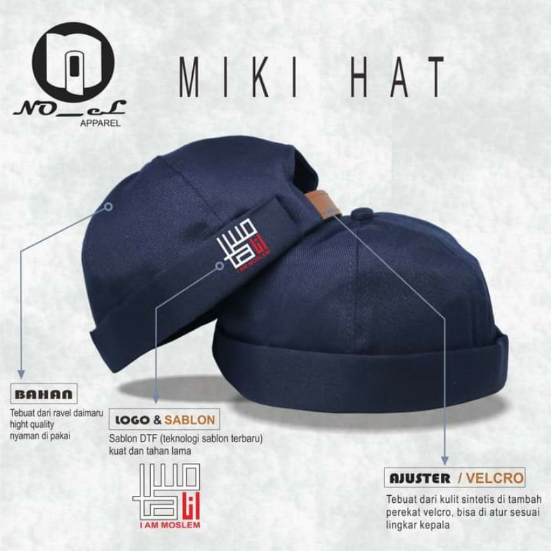 Miki Hat Ana Muslim Peci Mikihat Topi Brimless Premium no el apparel original