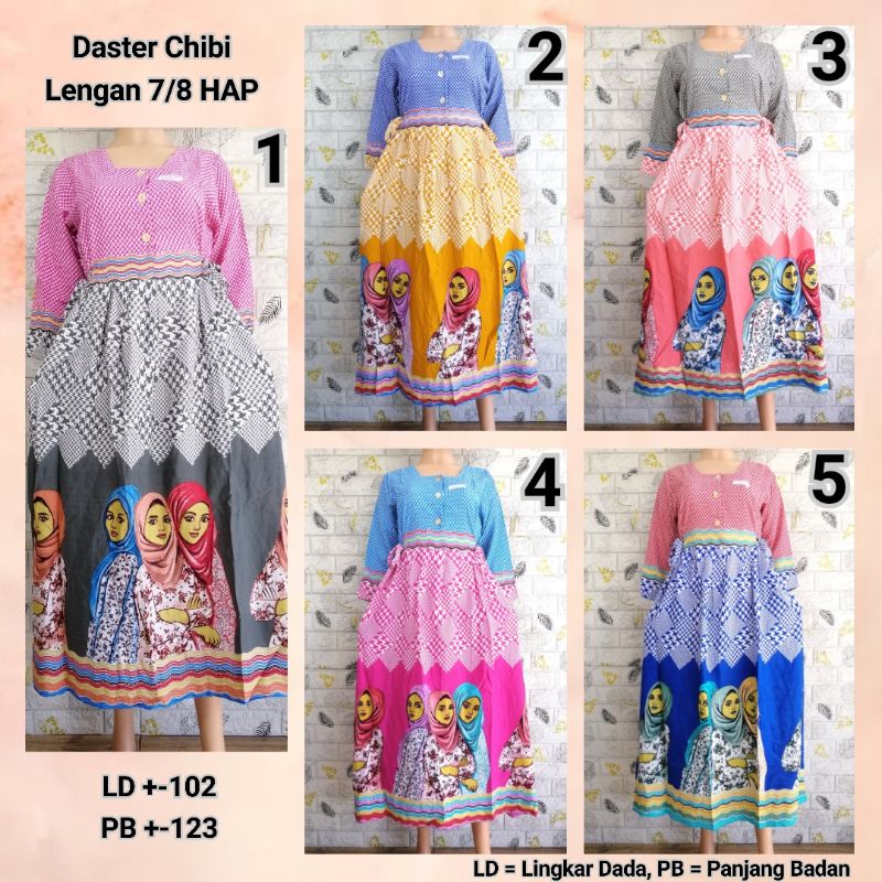 DASTER CHIBI LENGAN 7/8 PASTEL ADEM BUSUI FRIENDLY BOBA + BU TEJO GMBT