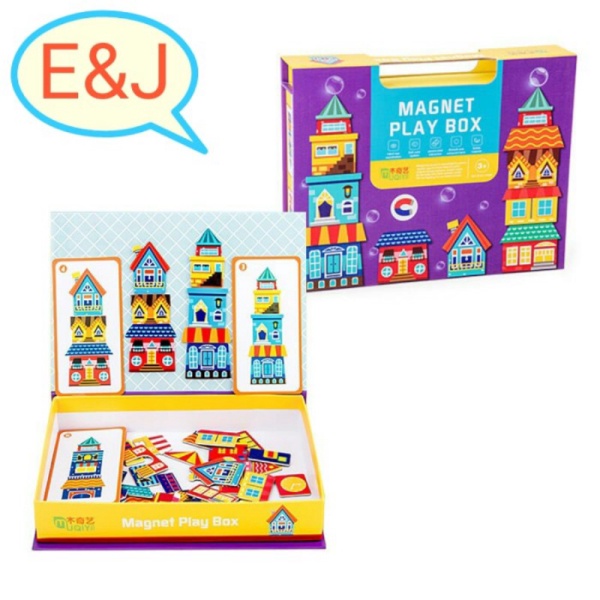 

magnet play box mainan edukasi dengan magnet puzzle motif lucu - bangunan Limited