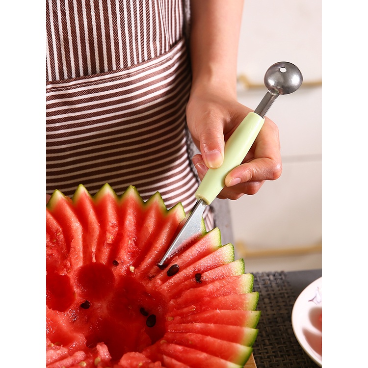 HOVELSHOP Pisau Ukir Hias Buah Bulat Panjang 2 Sisi Fruits Carve Knife Stainless Steel