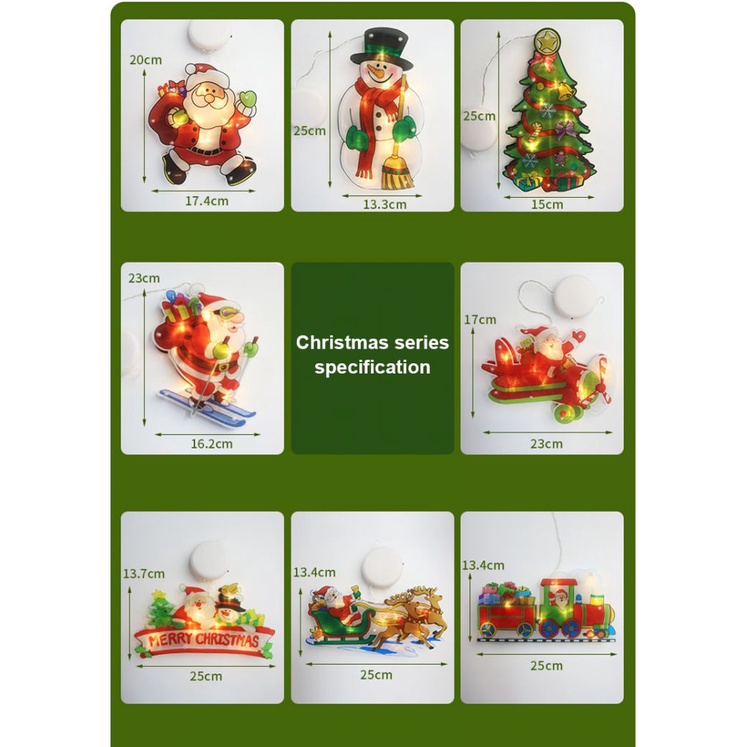 Lampu Gantung Led Bentuk Santa Claus Dengan Suction Cup Untuk Dekorasi Natal