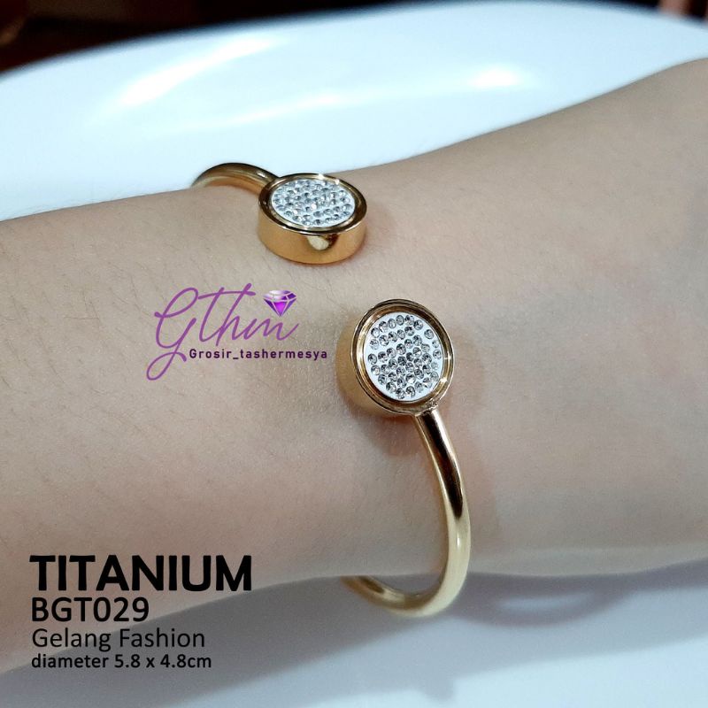 GELANG TANGAN WANITA TITANIUM BVL DIAMOND PERHIASAN FASHION IMPORT PREMIUM ANTI KARAT