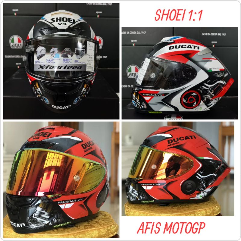 helm Shoei ducati corse shoei ducati v4 shoei x14 xspirit clone shoei 1:1