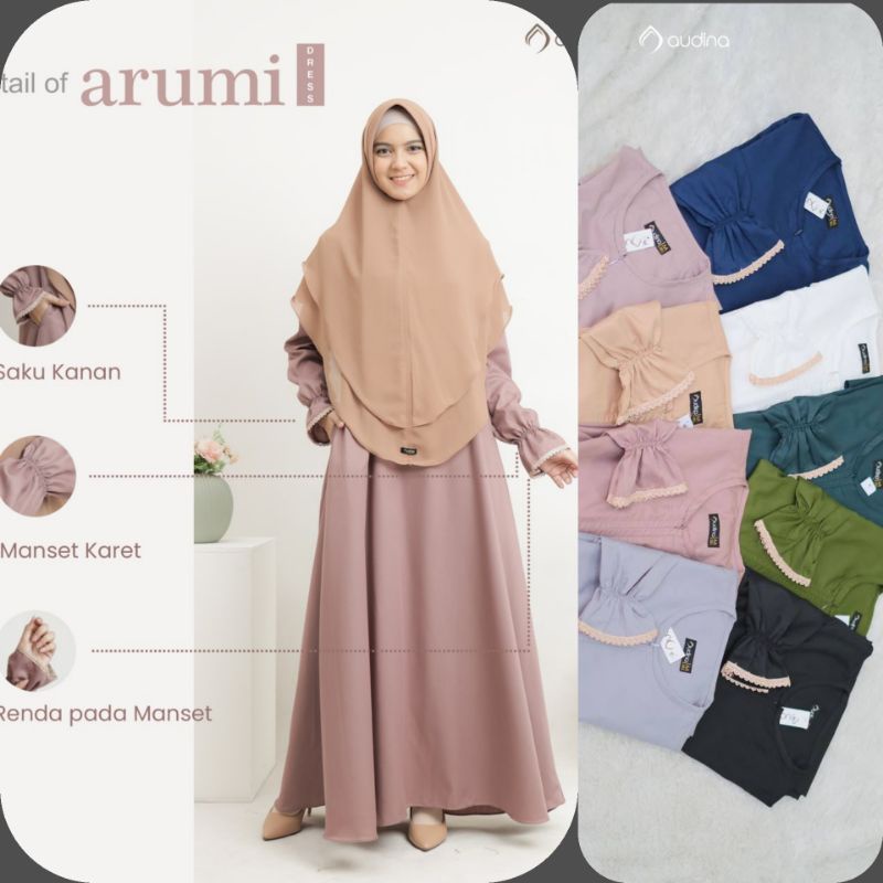ARUMI DRESS AUDINA ORI || TOYOBO PREMIUM || GAMIS POLOS