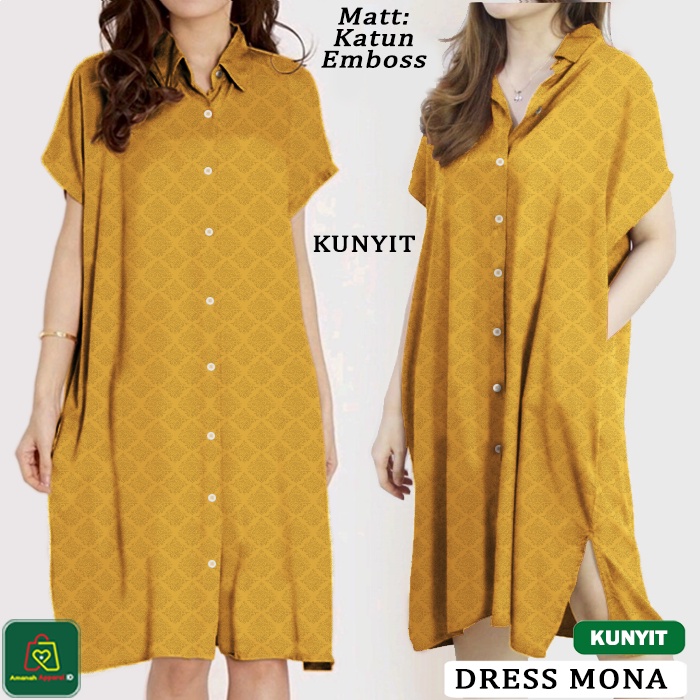 Baju Atasan Wanita DRESS MONA Bahan Katun Emboss Premium JUMBO TERBARU / 19941