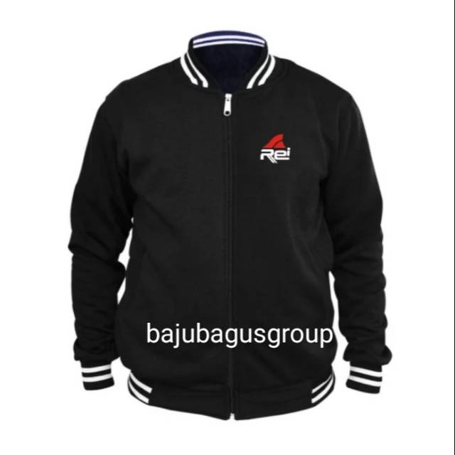 Jaket bomber REI hitam