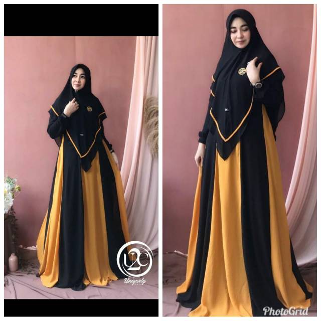 Gamis Fairuz Set By U2C/gamis dewasa/pakaian muslim wanita/dress muslim/baju muslim perempuan