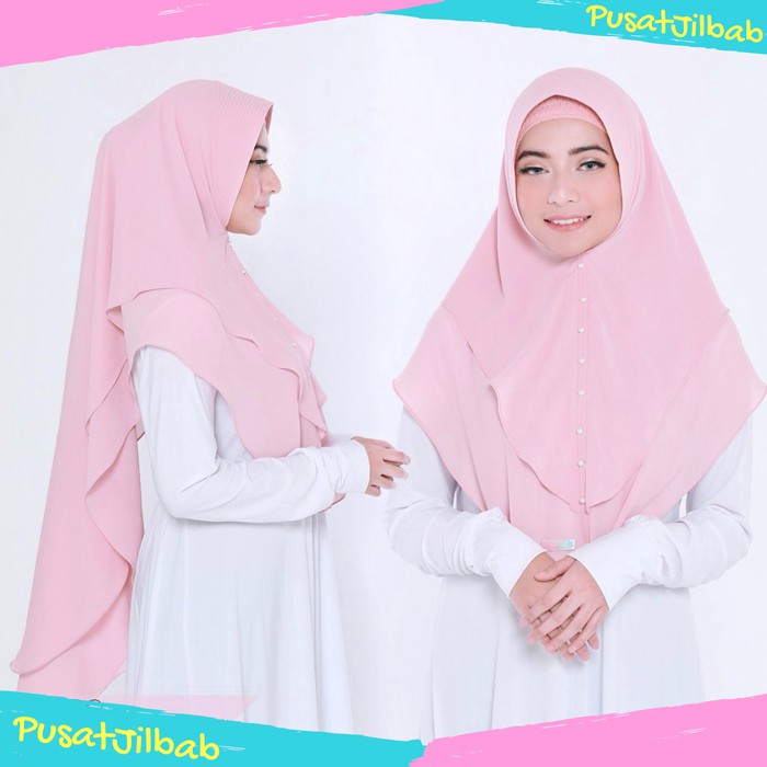 Jilbab Instan Syari Hijab Kerudung Khimar Ceruti 2 Layer Rafika Murah