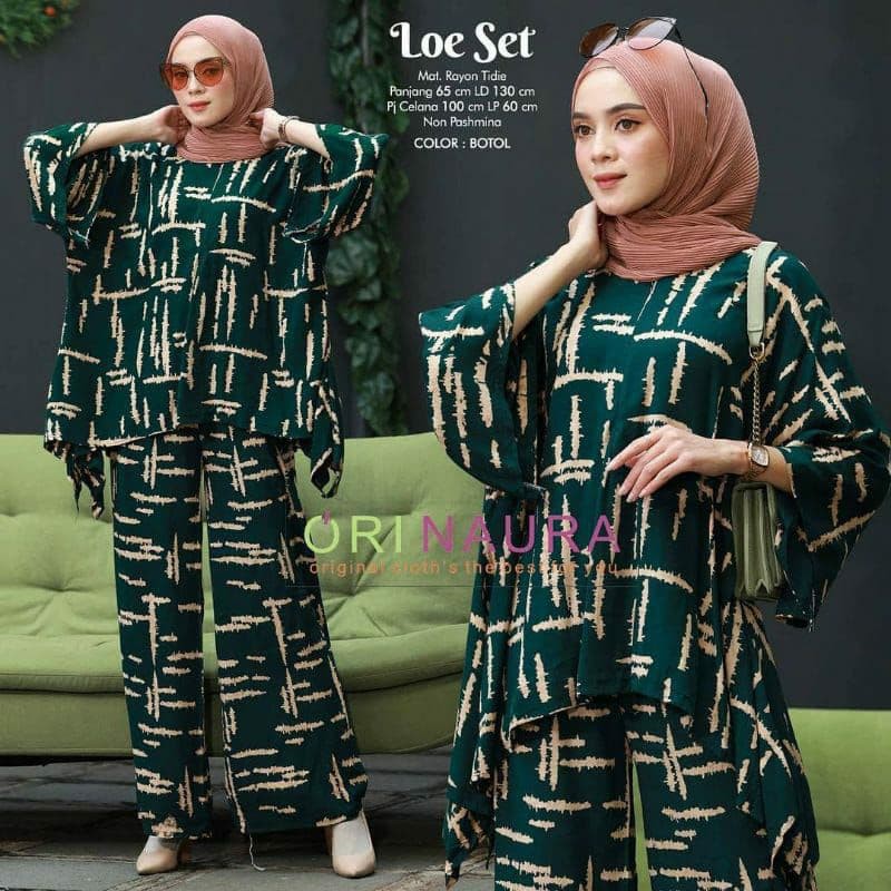 ONE SET SETELAN BATIK SHIBORI JUMBO RAYON PREMIUM KELELAWAR/BATWING/WAKAWAKA