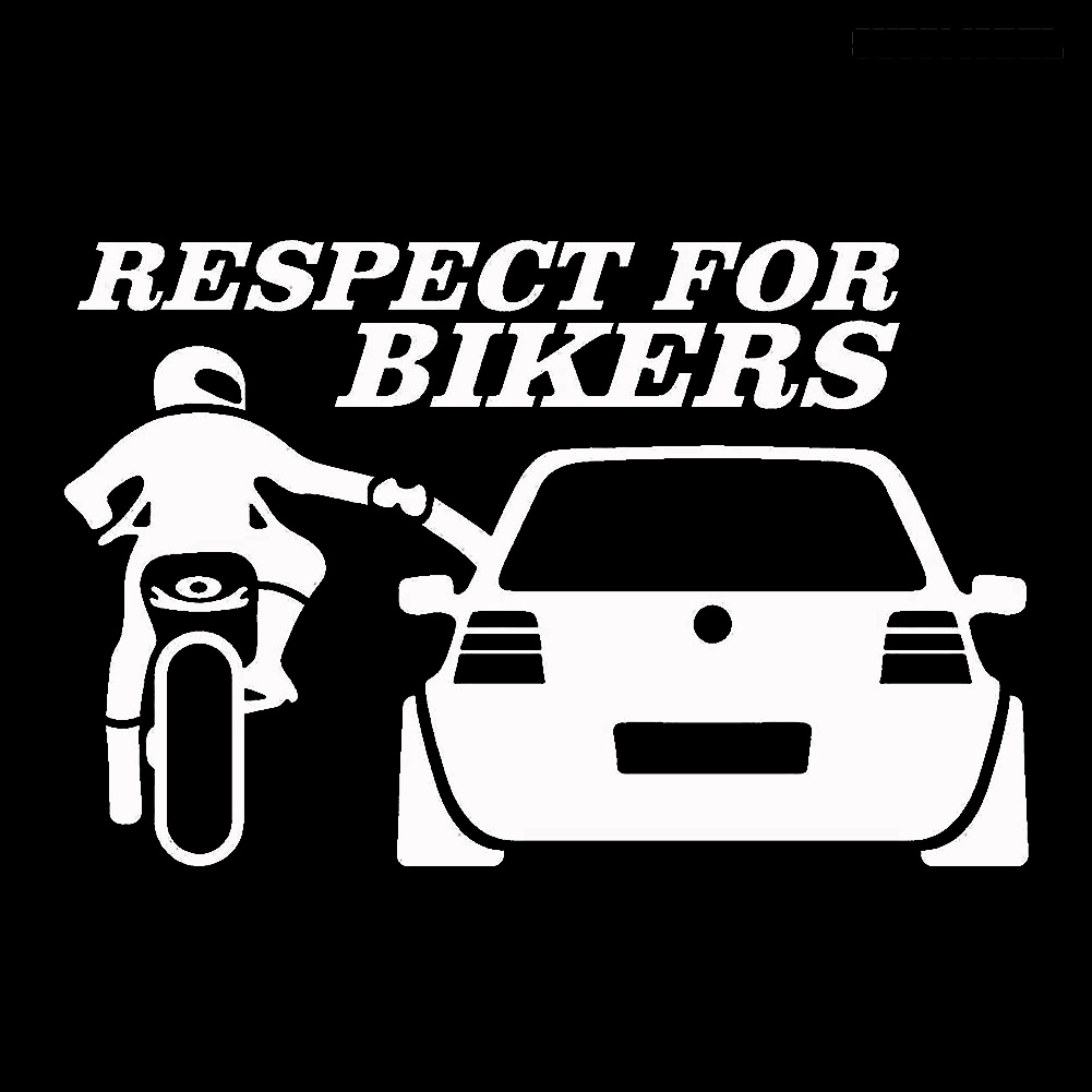 Stiker Vinyl Tahan Air Motif Respect for Bikers Untuk Body Mobil