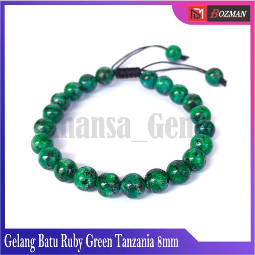 Gelang Batu Natural Rubi Tanzania Aneka Diameter 6m 8mm dan 10mm