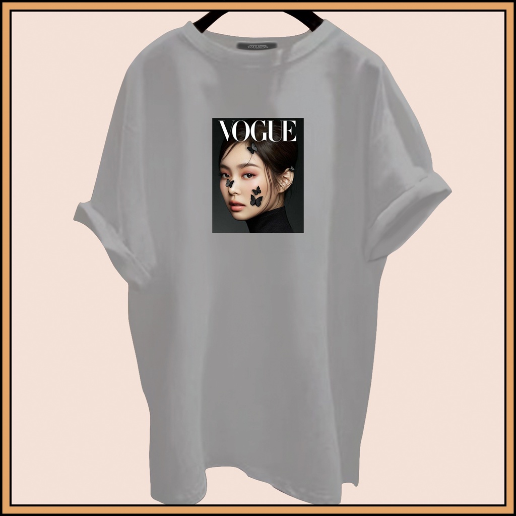 CALVIERO SHOP - BAJU KAOS ATASAN WANITA PRINT VOGUEE JENI LOGO GALAXY PRINT