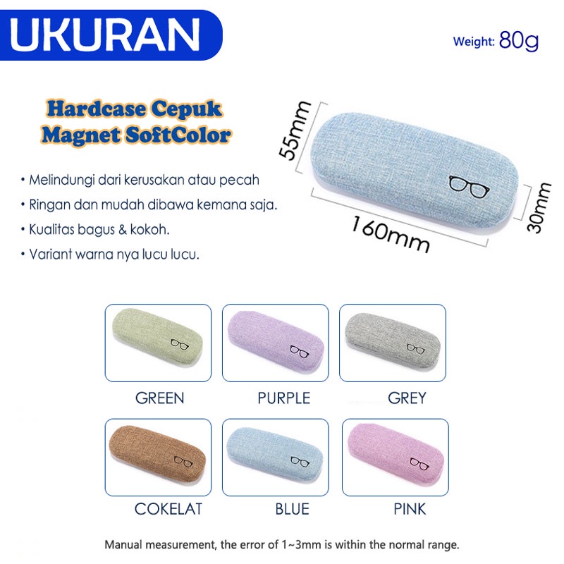 Mushto Tempat Kacamata Hardcase Cepuk Magnet Softcolor A1