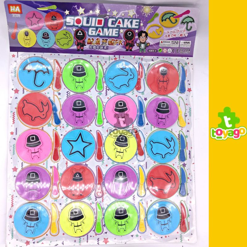 Mainan Anak  Dalgona Candy / Mainan Squid Game Cake isi 1pcs Grosir Murah