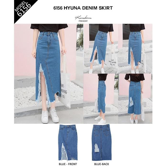 103 Hyuna Denim Skirt - Midi Skirt 7/8