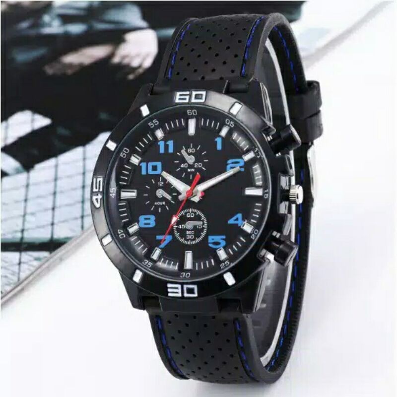 Jam Tangan Cowok Pria Dewasa Sport Quartz Men Silikon Analog Murah