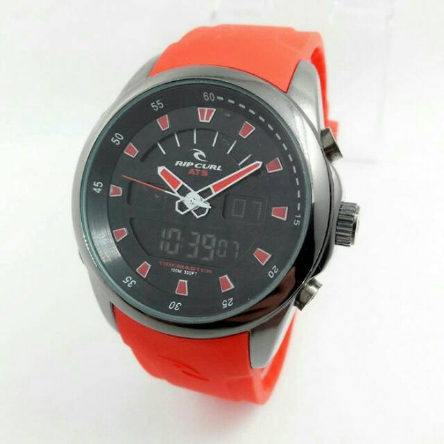 Jam Tangan Sporty Ripcurl Double Time Rubber Red
