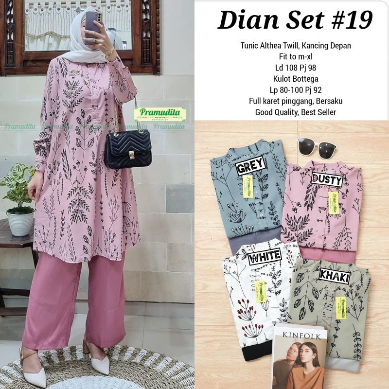 DIAN SET #19 / SETELAN TUNIK + KULOT [PINGGANG FULL KARET]