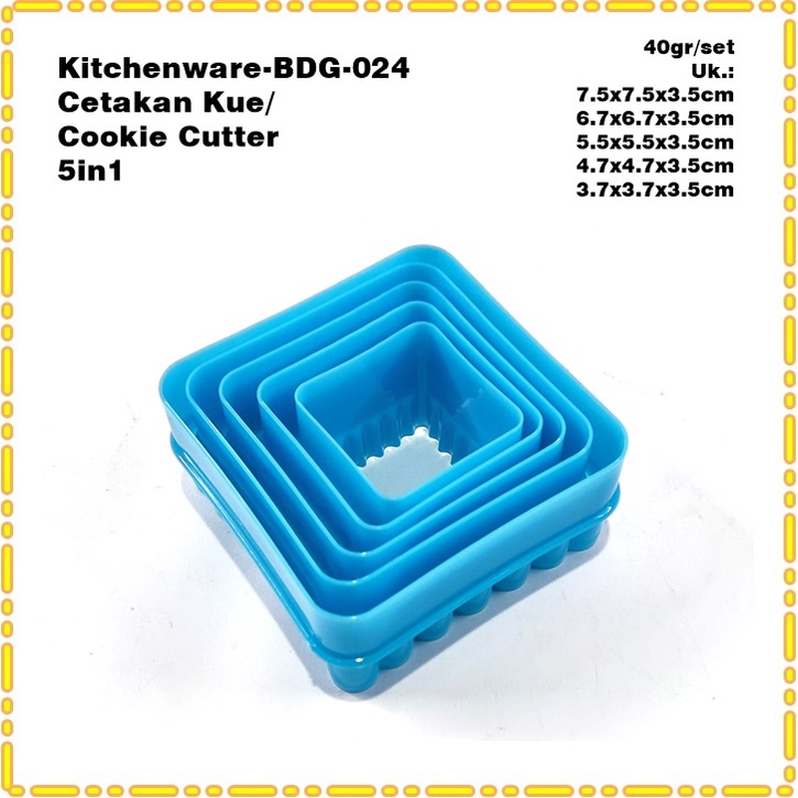 [5in1] Kitchenware-BDG-024 Cetakan Kue/Bakery Cutter/Cookie Cutter