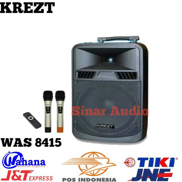 Speaker Portable Amplifier Wireless KREZT WAS 8415 WAS8415 Original 15 inch