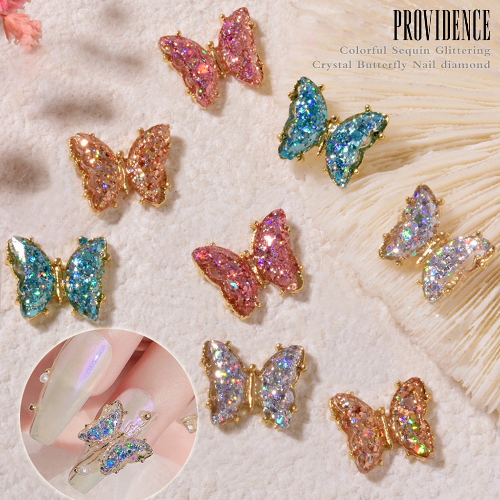 Berlian Imitasi Butterfly 3d Bahan Alloy Untuk Dekorasi Nail Art