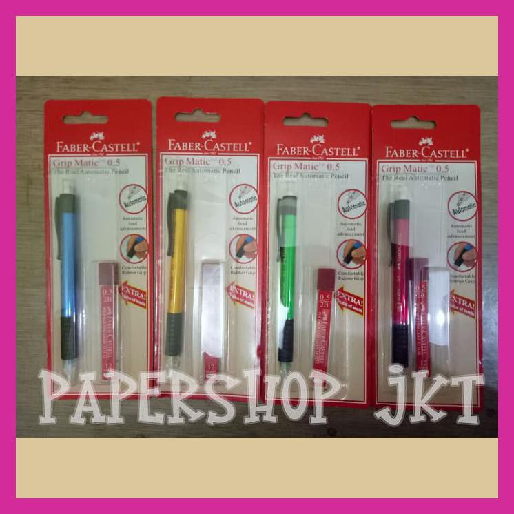 

PENSIL MEKANIK FABER CASTELL GRIP MATIC 0.5 MM + FREE ISI PENSIL LEAD