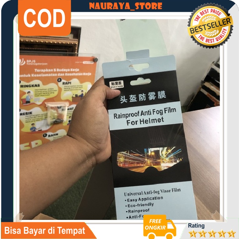 Helmet Visor Cleaner Sticker Kacamata Helm Film Stiker Anti Fog Embun Kaca Bogo Datar Hlem Murah Ori
