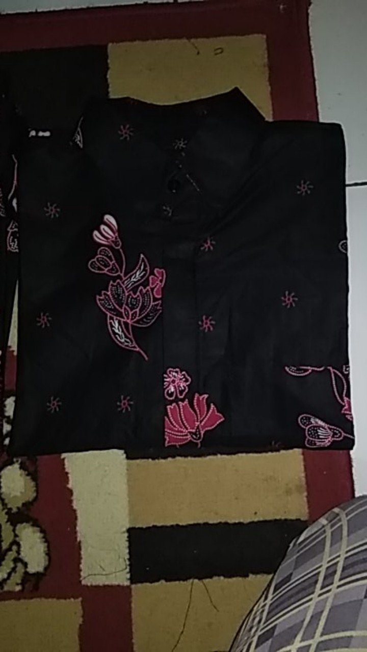 Batik Couple Keluarga Sania Ruffle Ori Ndoro Jowi Dnt Motif Sakura Merah