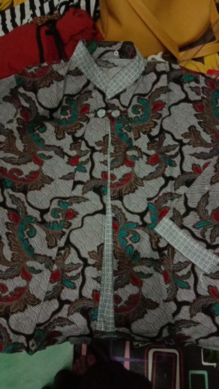 Tey-17 Batik Wanita Asj Sa Hrb026 Kenongo Kemeja Tosca Pendek
