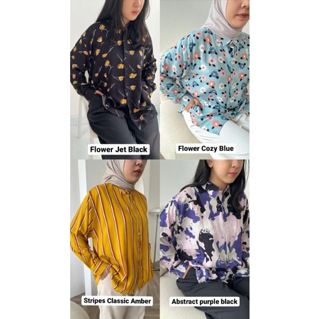 PAKET USAHA - PATTERN OVERSIZED SHIRT + FREE LABEL