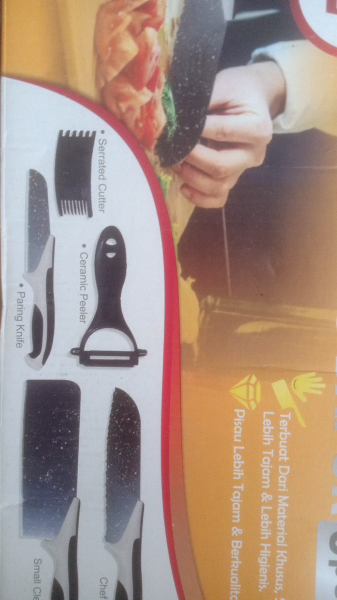 Pisau Keramik Set 5in1 J13 Pisau Set Keramik Dengan Kardus 5 In 1